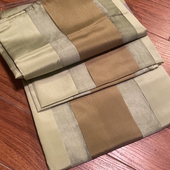 Green and Gold Striped Curtains - Picture 3 of 3